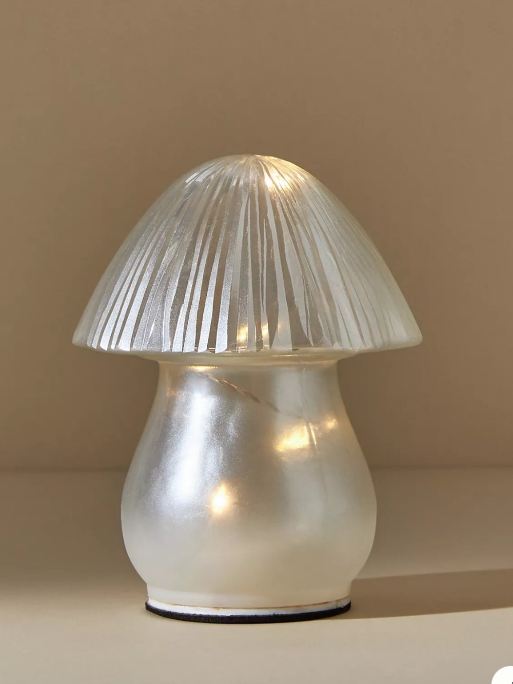Anthropologie blown glass mushroom lamp